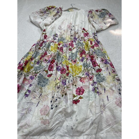 Anthropologie Let Me Be Midi Dress Long Sleeve V Neck Ivory Floral Preppy 3X NWT - Picture 10 of 15